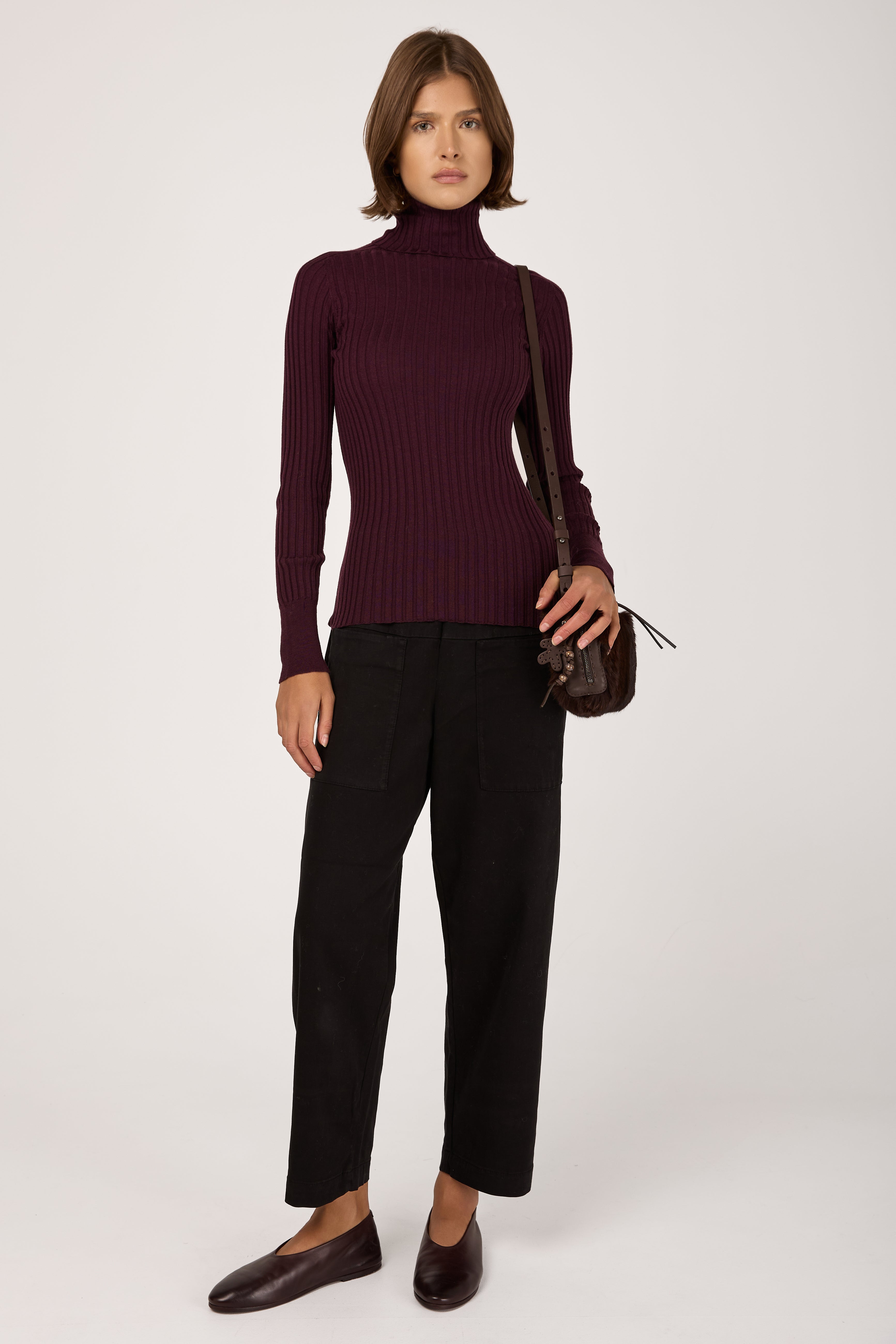 Turtleneck Pullover Sweater in Violet