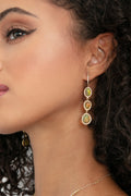 L.A. STEIN 3 Diamond Opal Earrings in 14k Yellow Gold