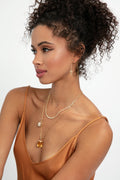 L.A. STEIN Large Diamond Citrine Pendant in Yellow Gold