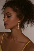 L.A. STEIN 5 Diamond Opal Earrings in 14k Yellow Gold