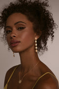 L.A. STEIN 5 Diamond Opal Earrings in 14k Yellow Gold