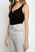 L'AGENCE Kate Henley Tank Top in Black