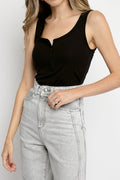 L'AGENCE Kate Henley Tank Top in Black