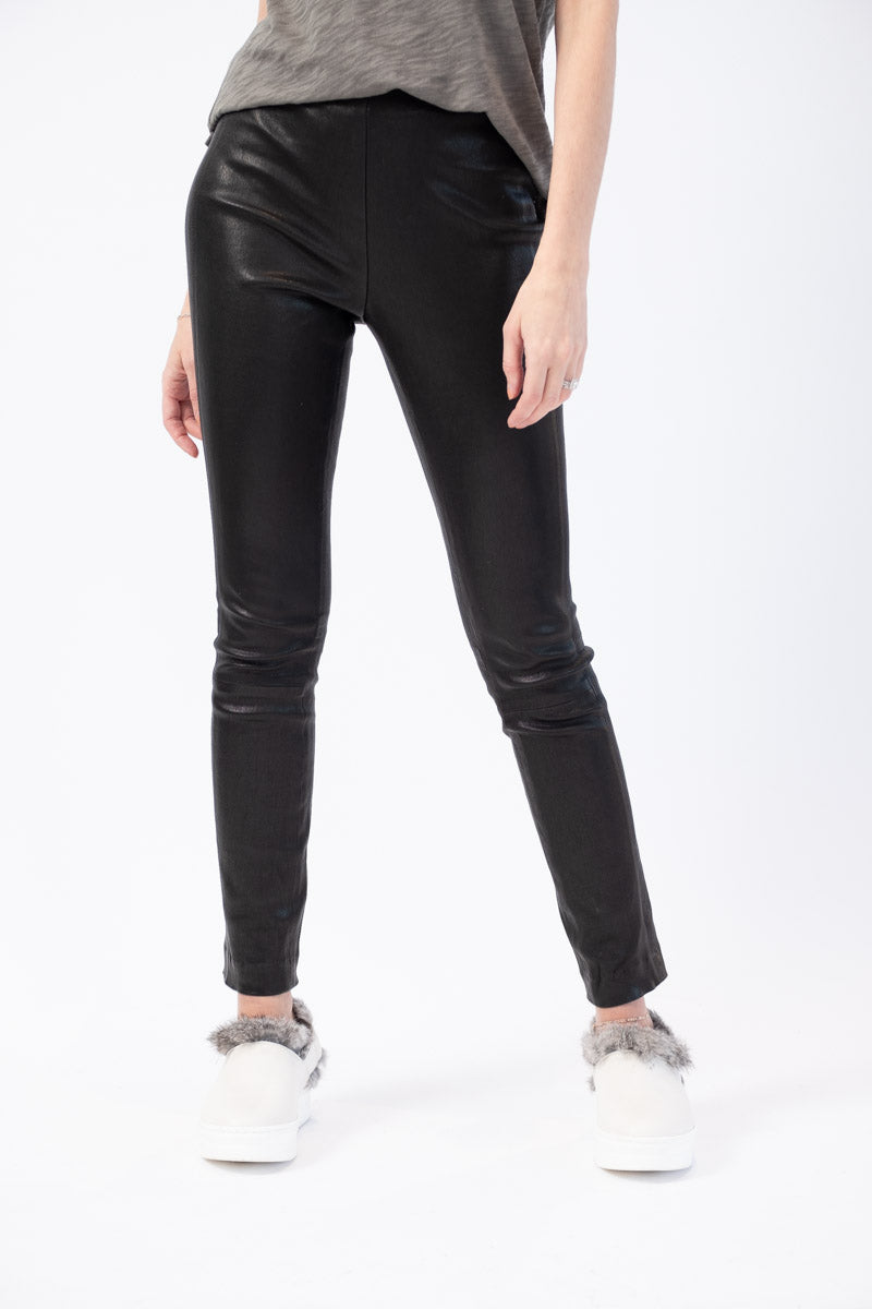 RAG & BONE Simone Lamb Leather Pant in Black