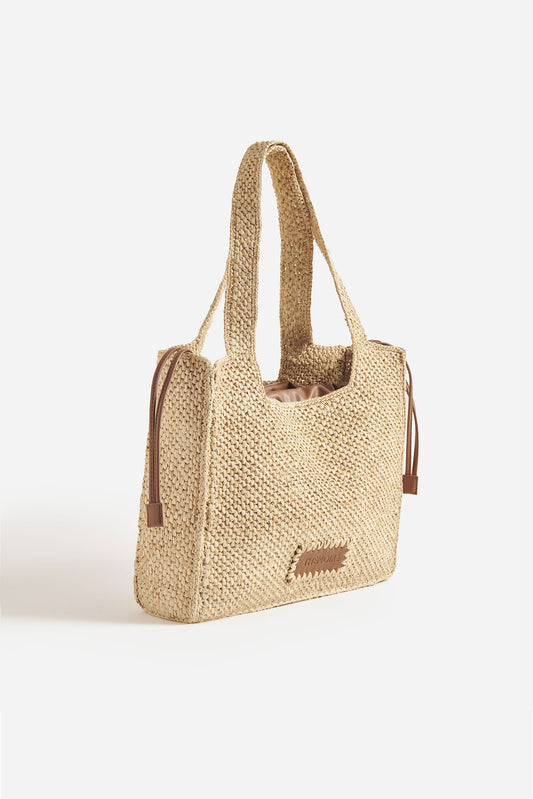 Morea Medium Raffia Bag in Natural