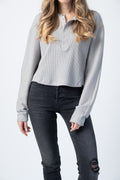 THE RANGE Stark Waffle Knit Henley in Smoke