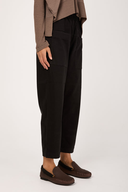Comfort Viscose Cotton Stretch Trouser in Black