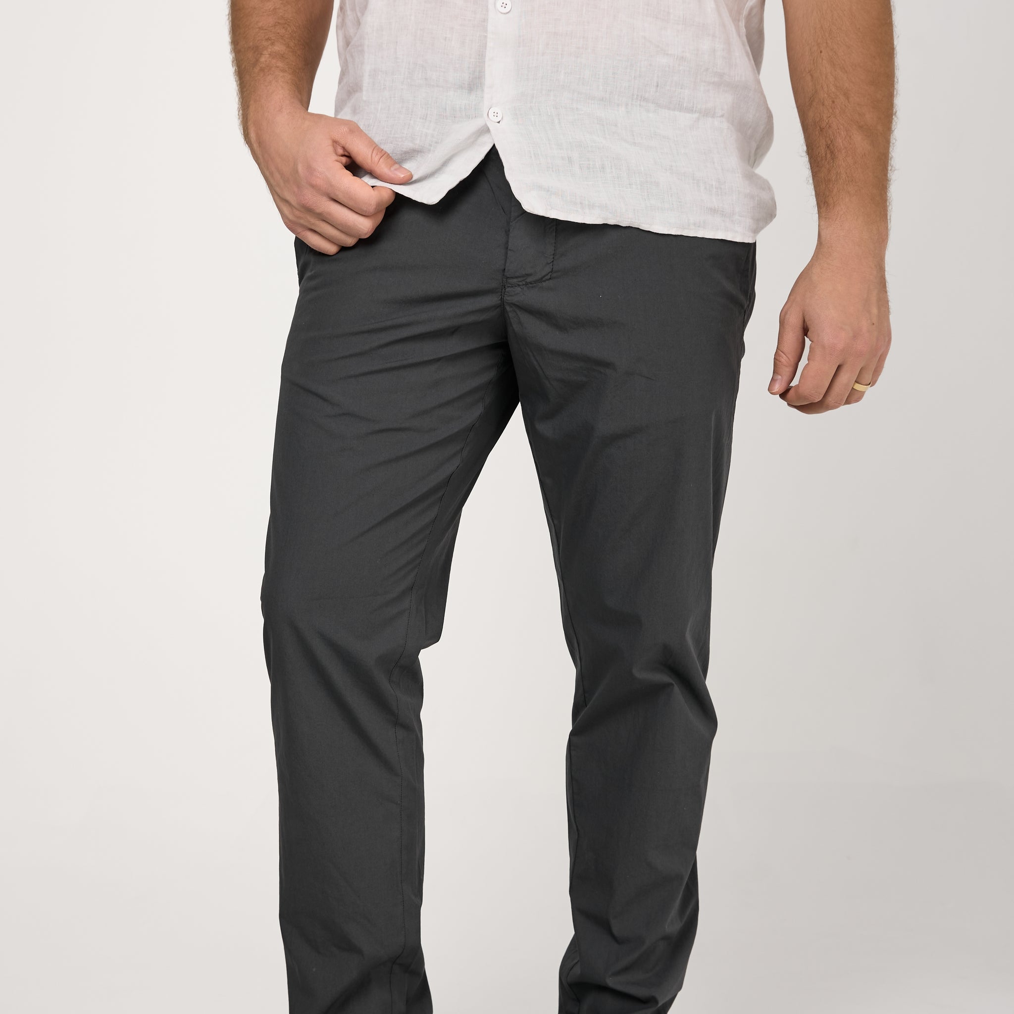 Cotton Chino Trousers in Charcoal
