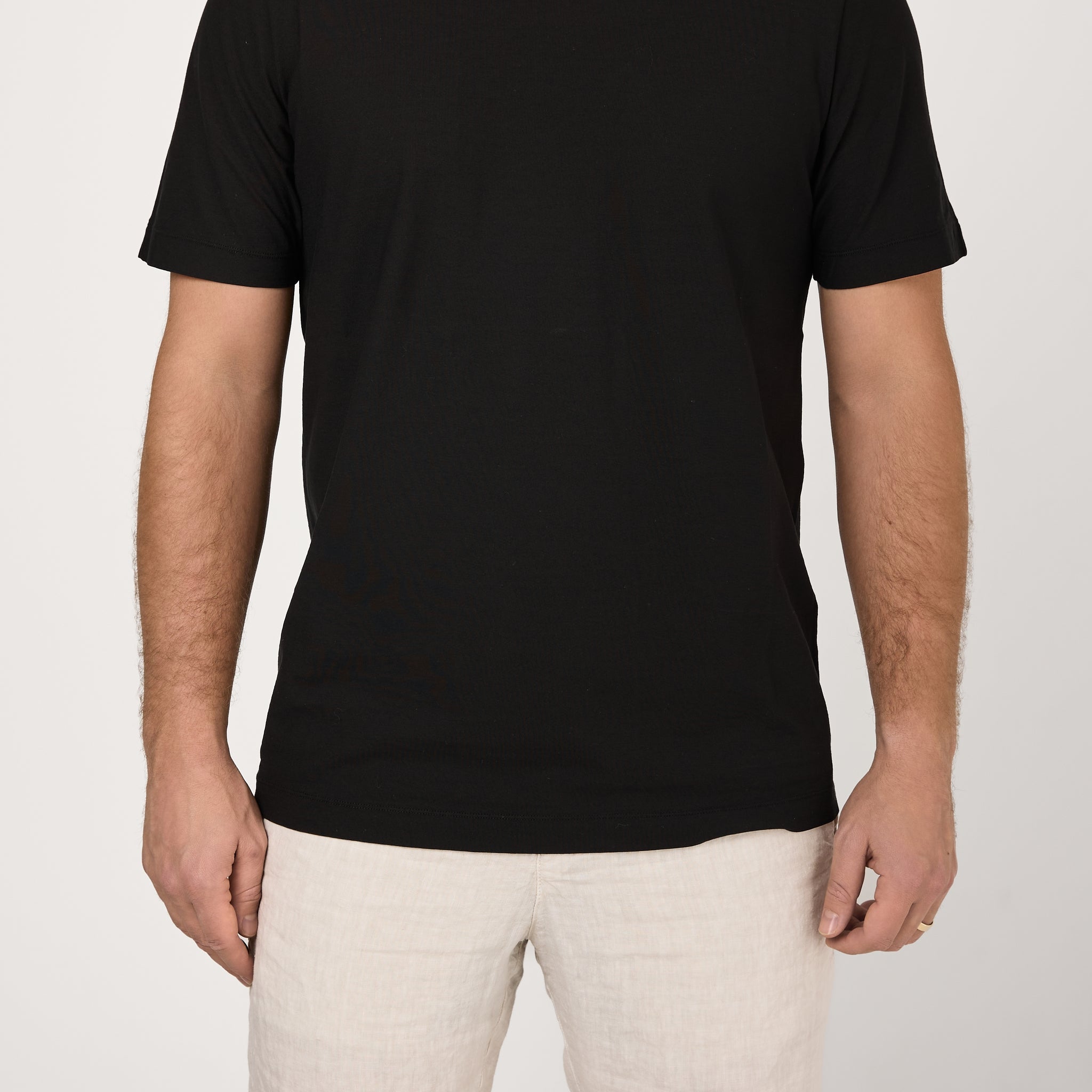 Cotton Crepe Jersey T-Shirt in Black