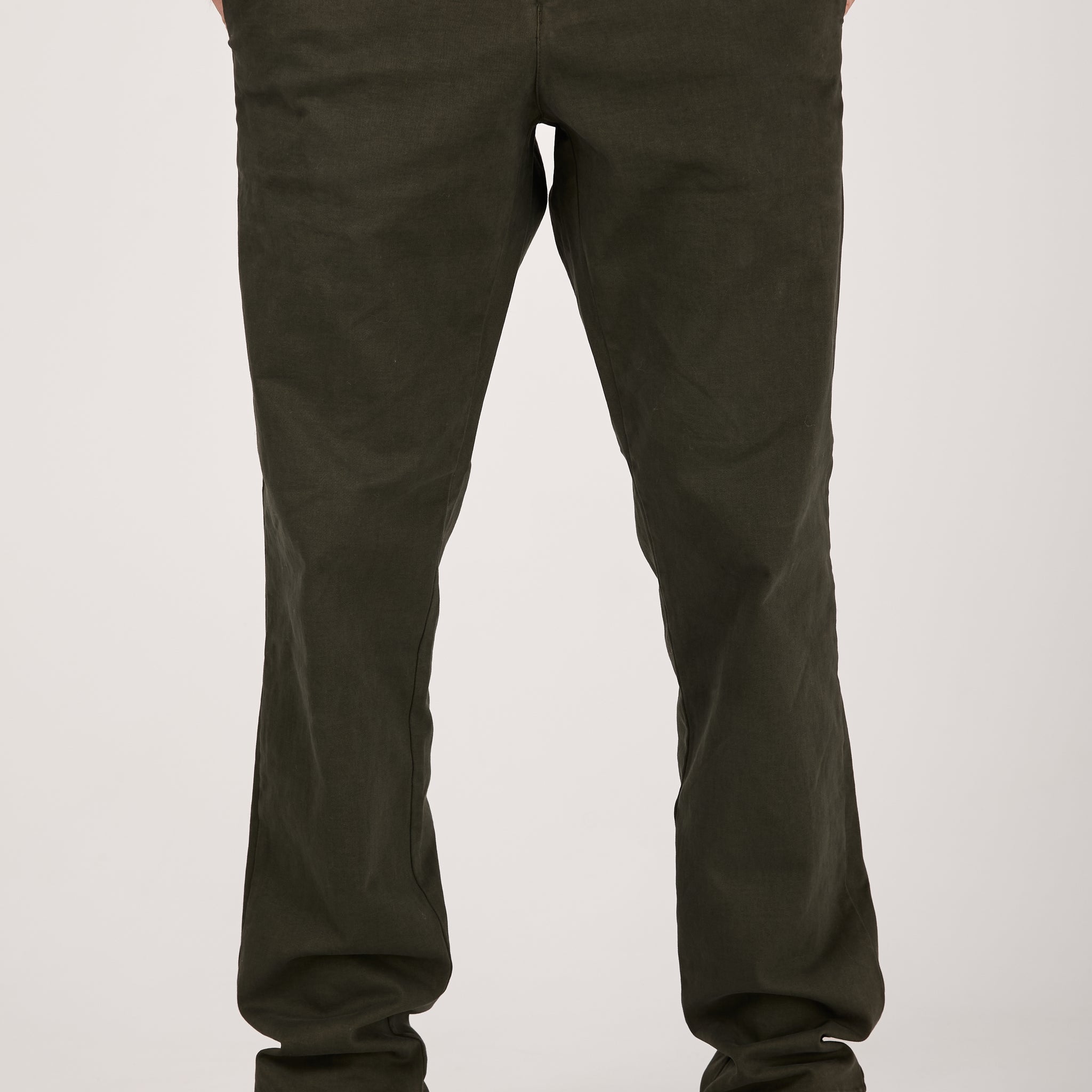 Cotton Stretch Chino Trouser in Forest