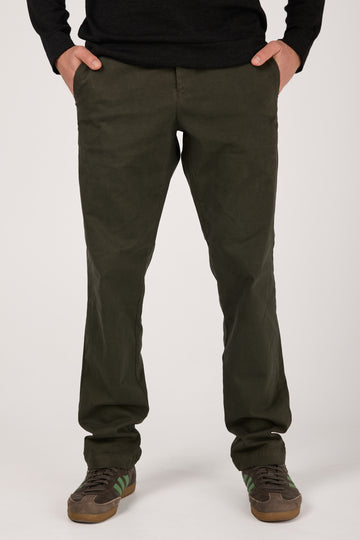 Cotton Stretch Chino Trouser in Forest