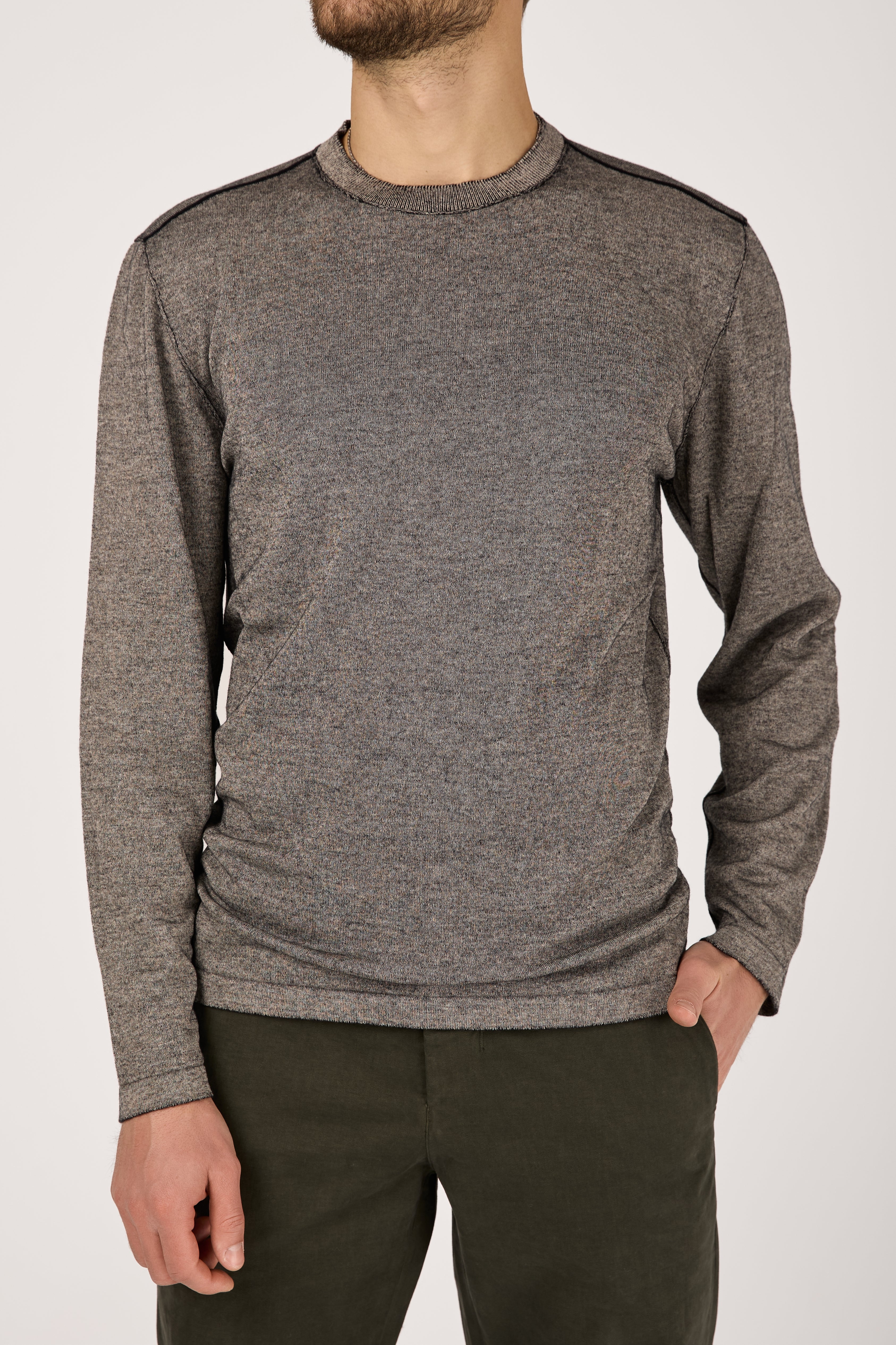 Crewneck Pullover Sweater in Chalk