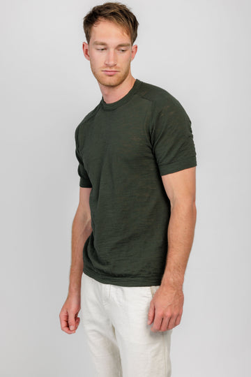 TRANSIT Crewneck T-Shirt in Forest Black
