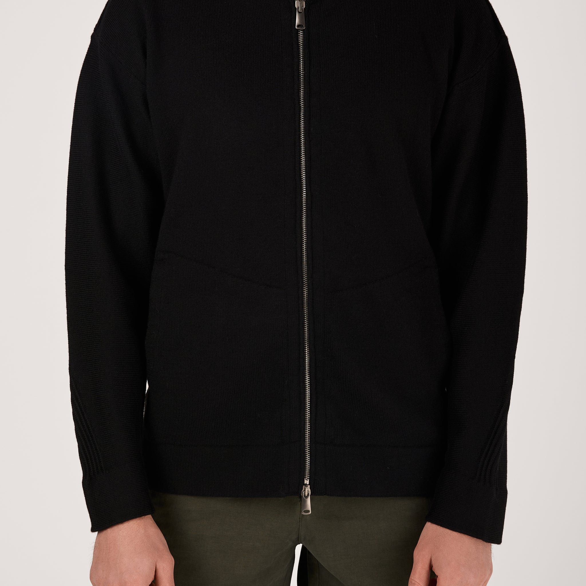 High Neck Zip Jacket in Black