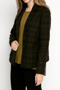 TRANSIT Blazer Jacket in Green and Black Plaid