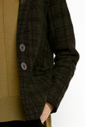 TRANSIT Blazer Jacket in Green and Black Plaid