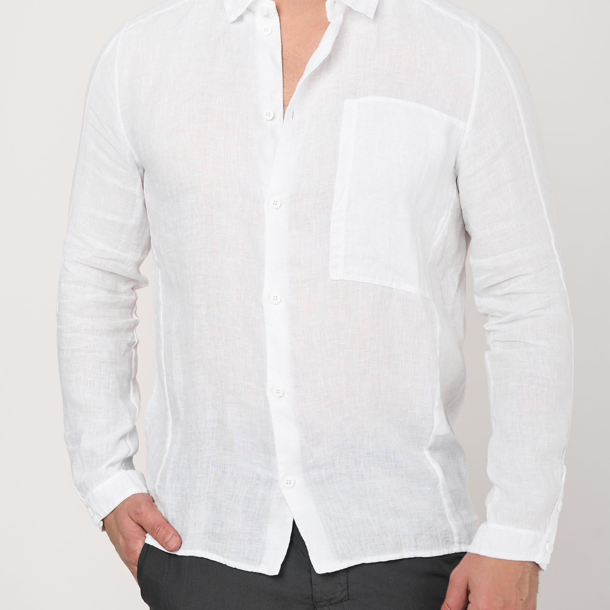 Linen Shirt in Optical White