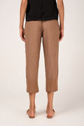 TRANSIT Linen Straight Cropped Trouser in Nut