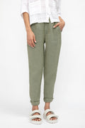 TRANSIT Linen Tapered Trouser Pant in Green