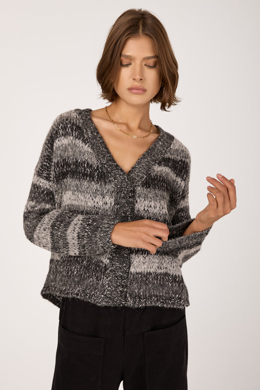 Oversized Wool Cardigan in Anthracite