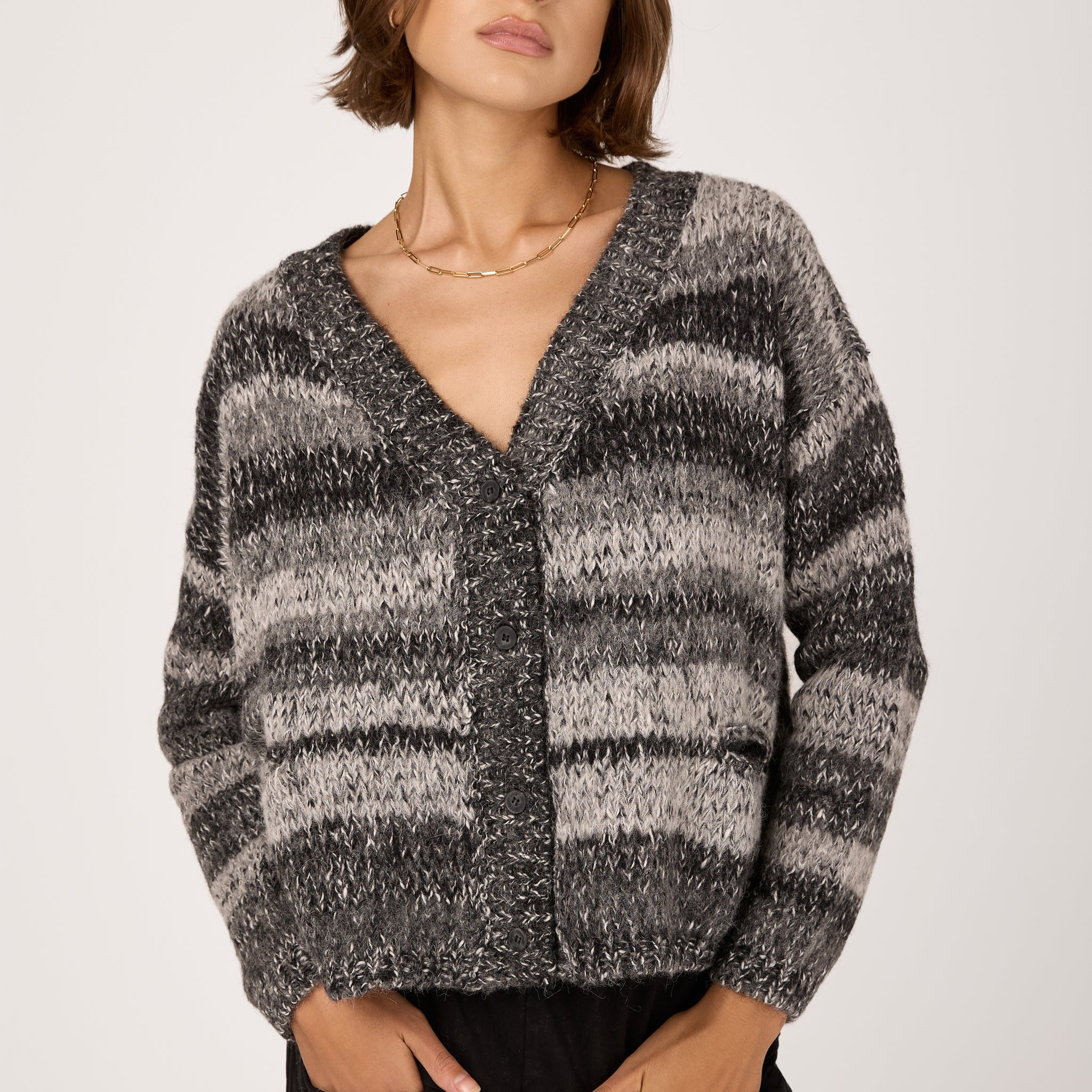 Oversized Wool Cardigan in Anthracite