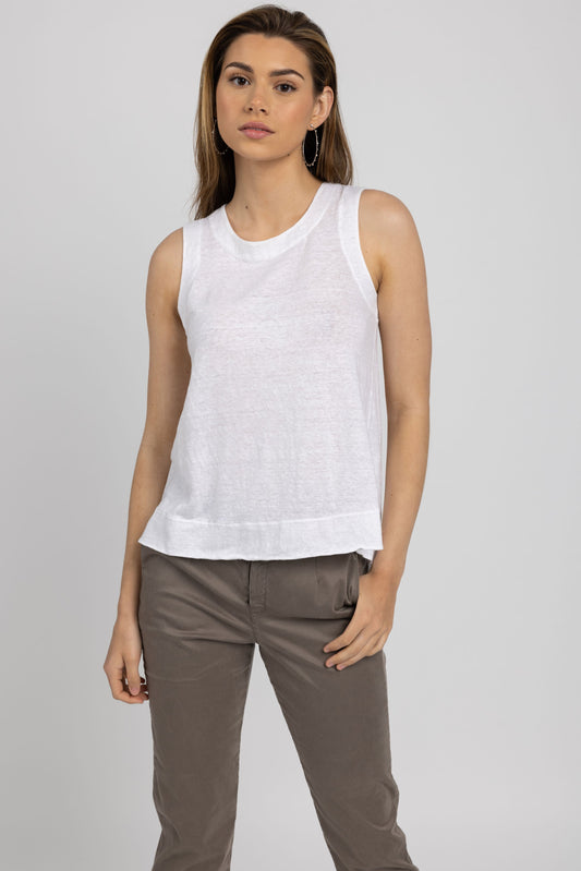 TRANSIT Relaxed Linen Tank in White