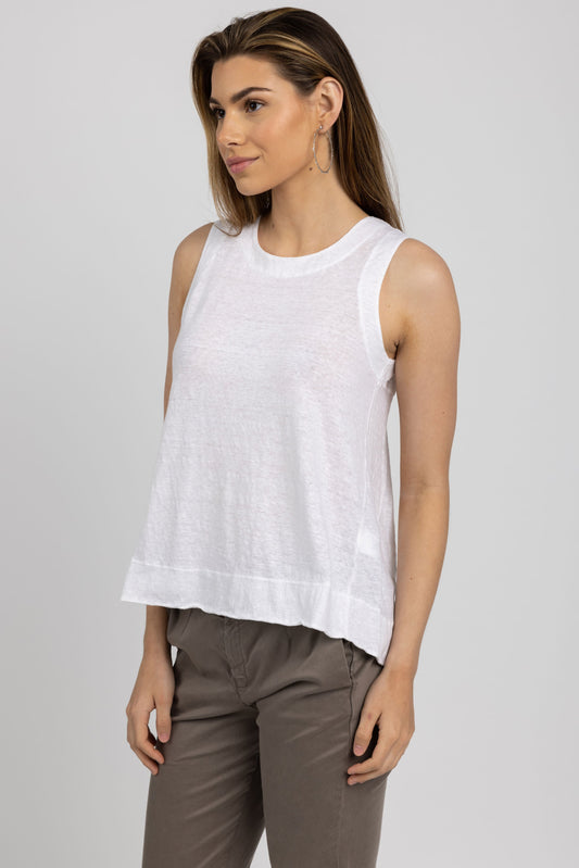 TRANSIT Relaxed Linen Tank in White