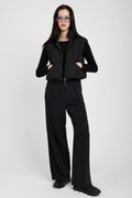 TRANSIT Reversible Padded Silk Vest in Black