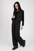 TRANSIT Reversible Padded Silk Vest in Black