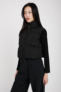 TRANSIT Reversible Padded Silk Vest in Black