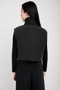 TRANSIT Reversible Padded Silk Vest in Black