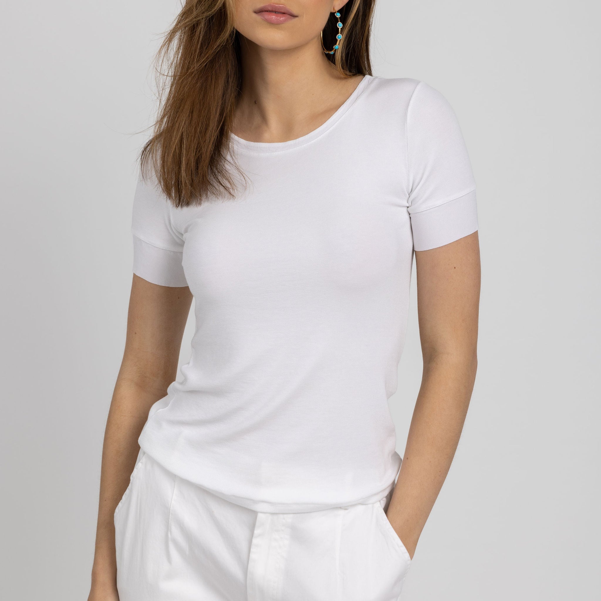 TRANSIT Ribbed T-Shirt in White