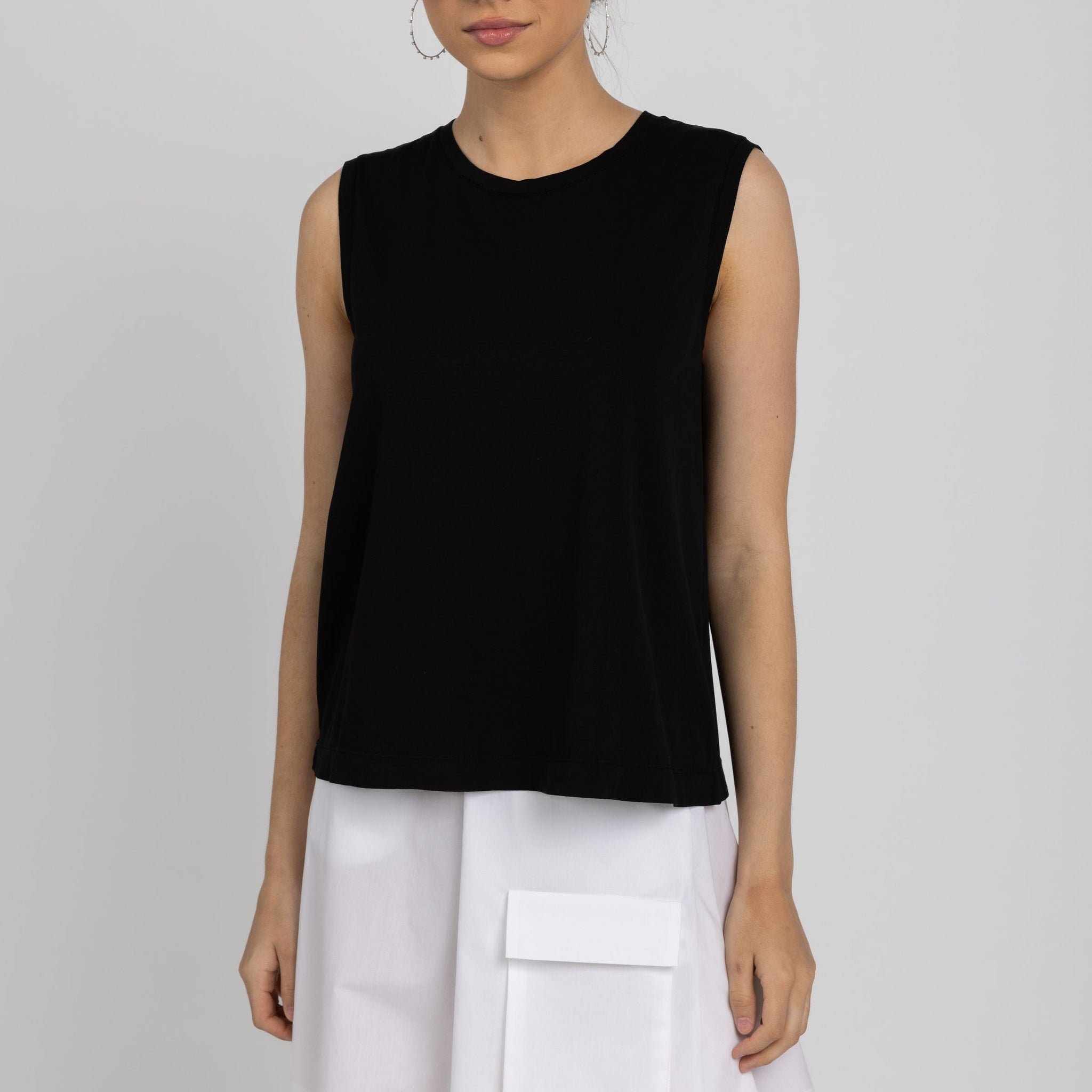 TRANSIT Round Neck Tank Top in Black