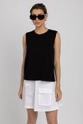 TRANSIT Round Neck Tank Top in Black