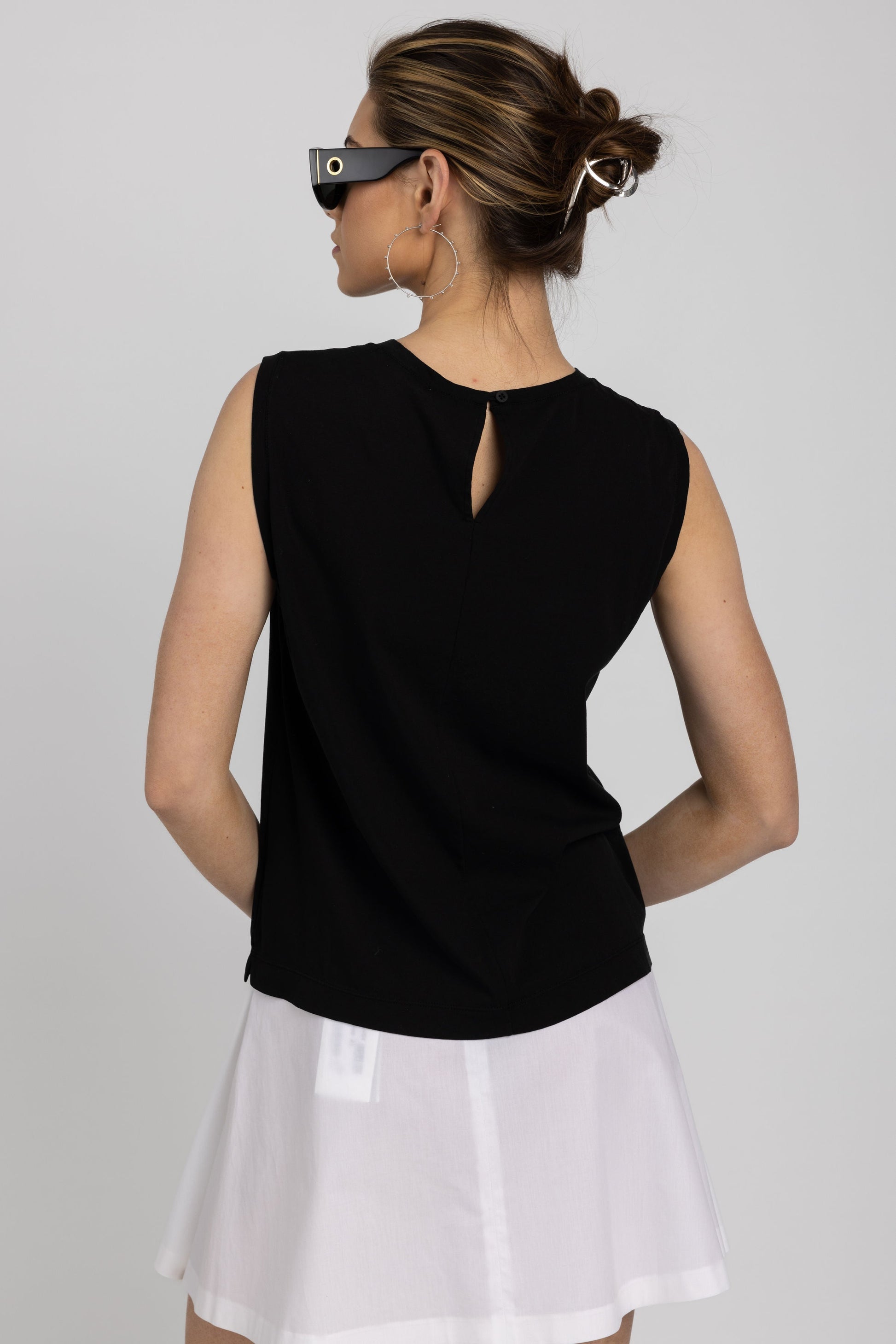 TRANSIT Round Neck Tank Top in Black