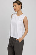 TRANSIT Round Neck Tank Top in White