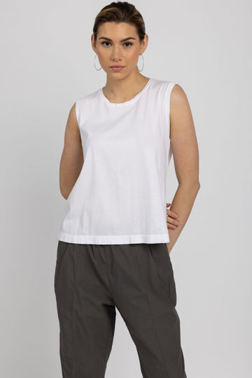 TRANSIT Round Neck Tank Top in White