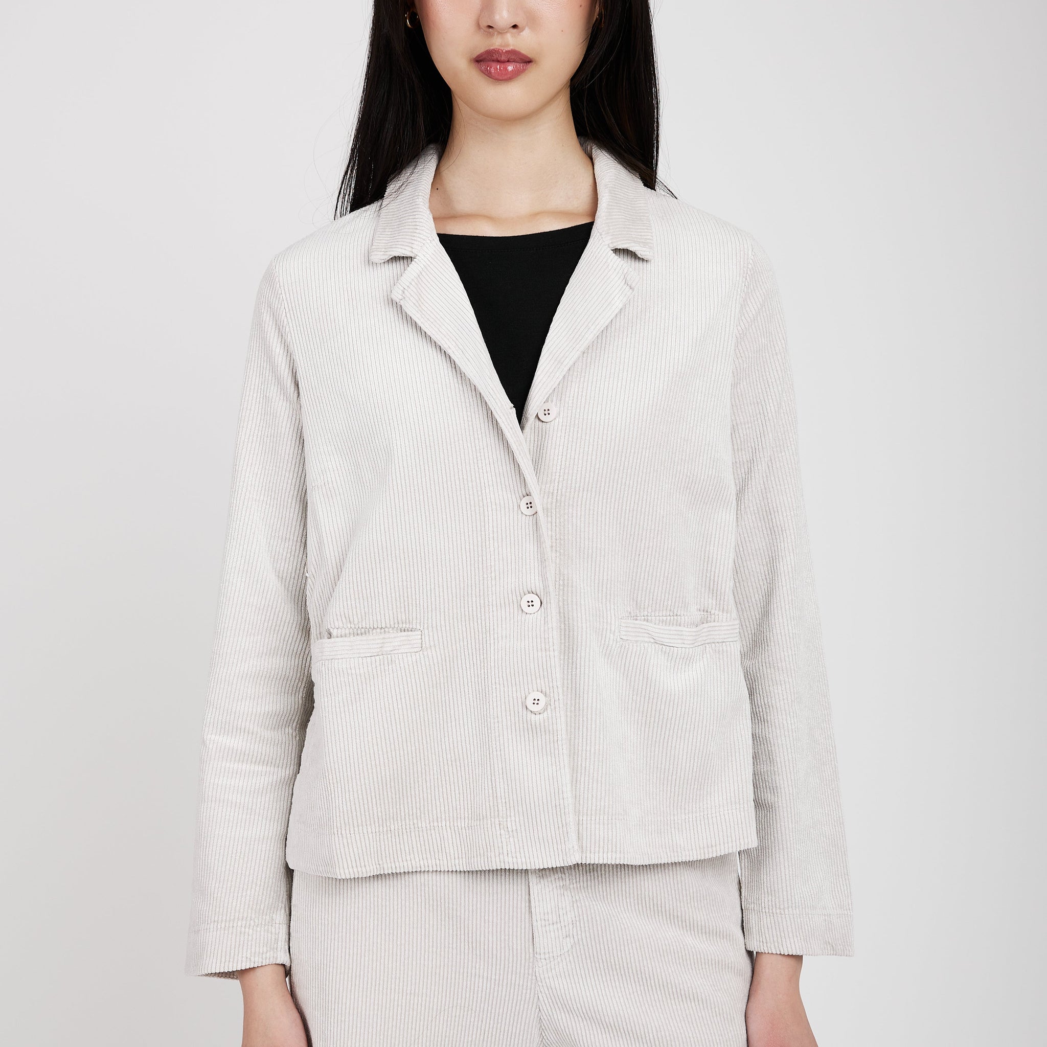 TRANSIT Stretch Corduroy Blazer Jacket in Ice