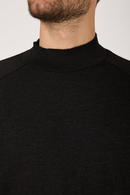 Virgin Wool Pullover Sweater in Charcoal