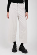 TRANSIT Wide Leg Cropped Trouser Pant in Ice