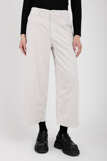 TRANSIT Wide Leg Cropped Trouser Pant in Ice