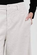 TRANSIT Wide Leg Cropped Trouser Pant in Ice