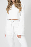 THE RANGE Ripple Jersey Utilitarian Top in White
