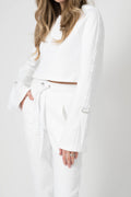 THE RANGE Ripple Jersey Utilitarian Top in White