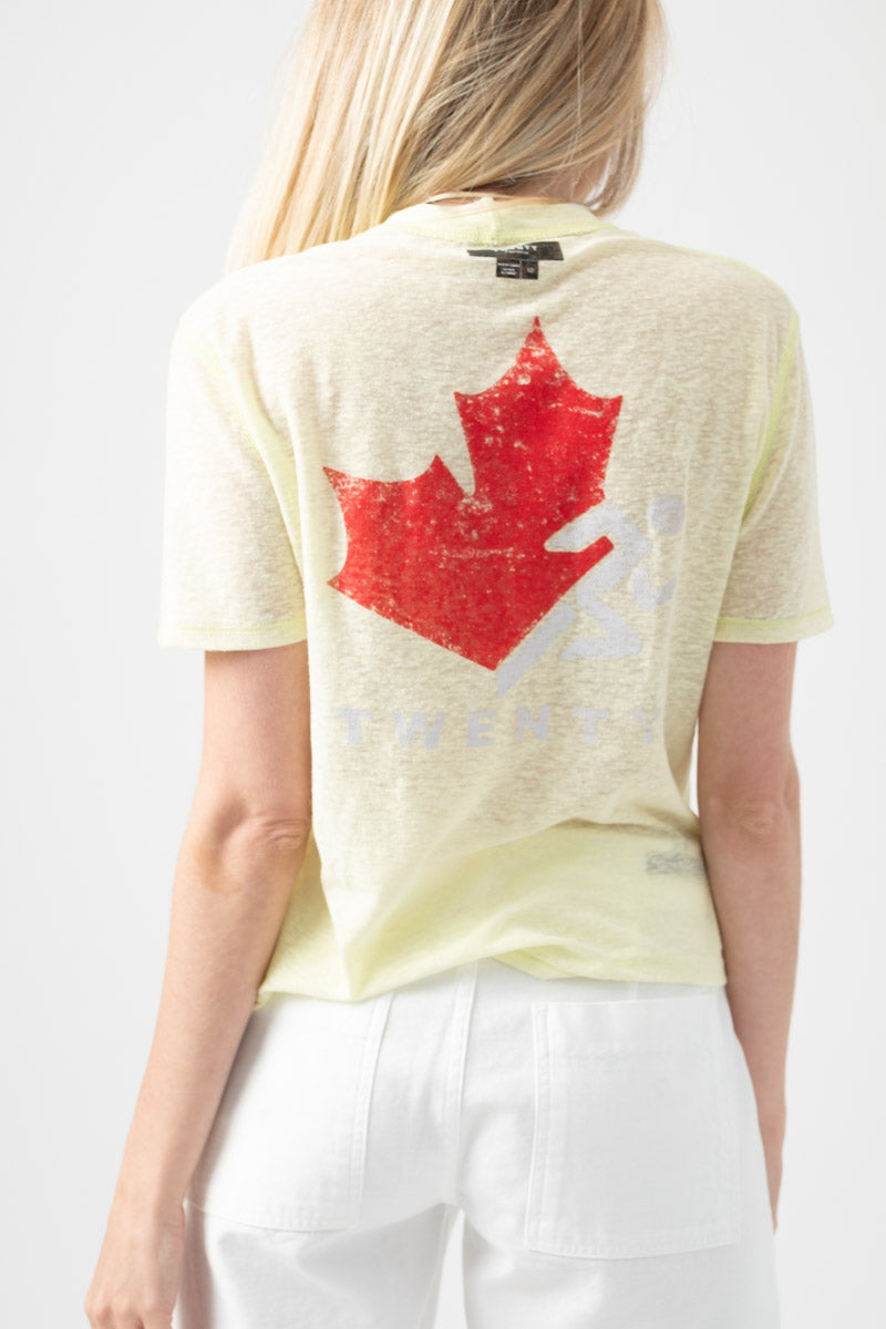 TWENTY Boy Tee with Logo Print in Citrus