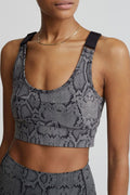 VARLEY Let's Go Edris Bra in Olive Snake