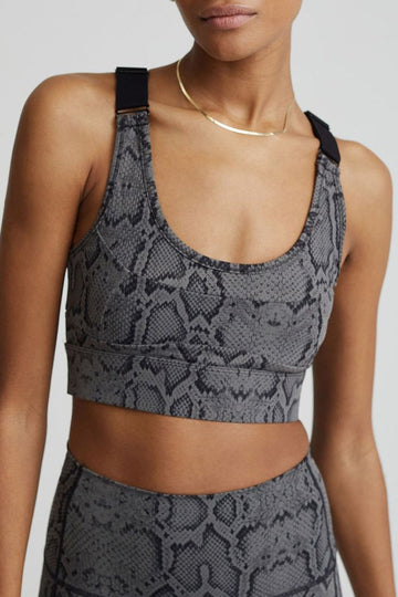 VARLEY Let's Go Edris Bra in Olive Snake