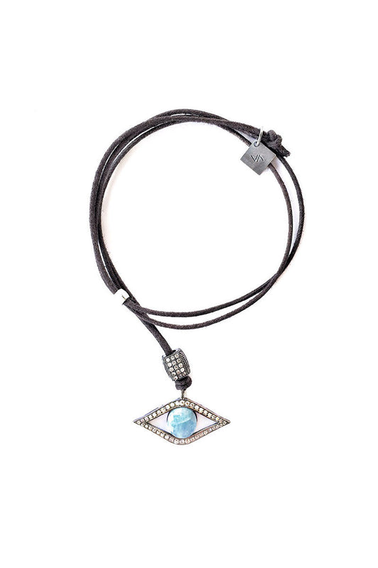 VELINA Sapphire Evil-Eye Adjustable Necklace