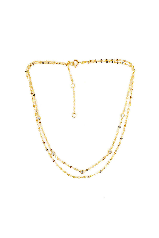 VELINA Aurora Double Chain Choker in Gold