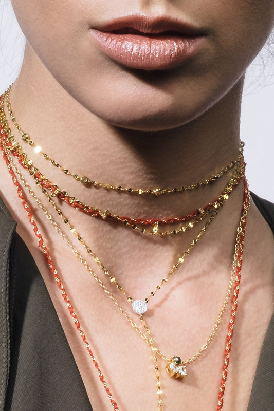 VELINA Aurora Double Chain Choker in Gold